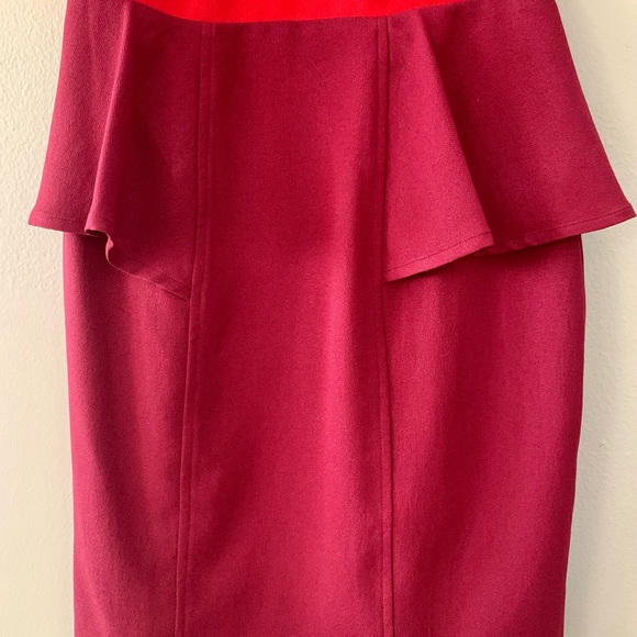 | ophelia red & burgundy color block dress | - Picture 11 of 15